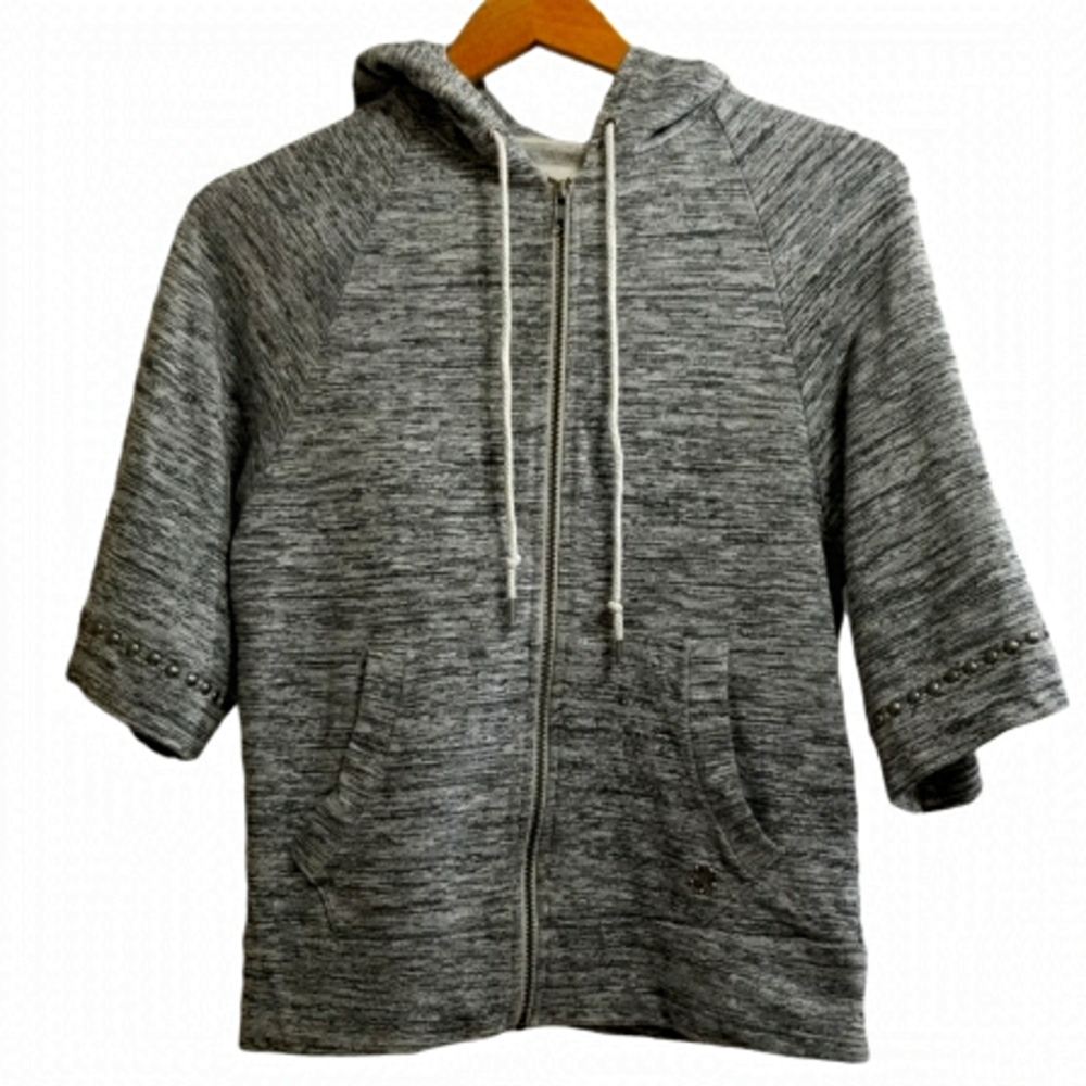 Obey Heather Gray Zip Size Small Hoodie with Short Sleeves